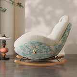 Cozy Upholstered Rocking Chair Nursery Chair with Ottoman