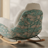 Cozy Upholstered Rocking Chair Nursery Chair with Ottoman