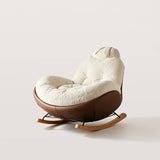 Cozy Upholstered Rocking Chair Nursery Chair with Ottoman