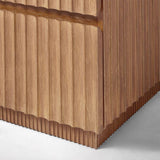 Fluted Nightstand Bedside Table with 2 Drawers for Bedroom