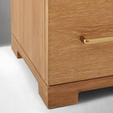 Modern Curved Nightstand with 2 Drawers and Brass Handles