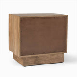 2-Drawer Nightstand for Bedroom with Carved Wave Front
