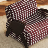 Upholstered Mid-Century Armchair with White Polka Dot