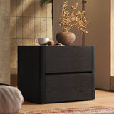 Minimalist 2-Drawer Nightstand with Stone Top for Bedroom