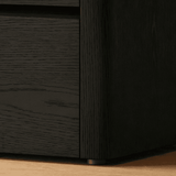 Minimalist 2-Drawer Nightstand with Stone Top for Bedroom