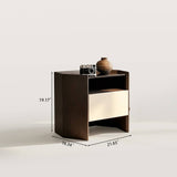 Diamond Shaped Nightstand with Glass Top and Open Shelf