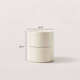 Modern Curved Lacquer Nightstand with 2 Hidden Drawers