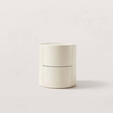 Modern Curved Lacquer Nightstand with 2 Hidden Drawers