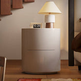 Modern Curved Lacquer Nightstand with 2 Hidden Drawers