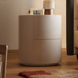 Modern Curved Lacquer Nightstand with 2 Hidden Drawers