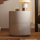 Modern Curved Lacquer Nightstand with 2 Hidden Drawers