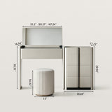 Compact Flip-Top Makeup Vanity Desk with Large Hidden Mirror