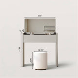 Compact Flip-Top Makeup Vanity Desk with Large Hidden Mirror