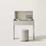 Compact Flip-Top Makeup Vanity Desk with Large Hidden Mirror