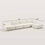 Modular Curved Sectional Sofa with Organic Silhouette for Living Rooms