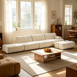 Modular Curved Sectional Sofa with Organic Silhouette for Living Rooms