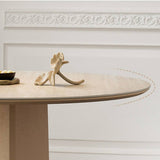 Organic Curved Round Dining Table with Flared Pedestal