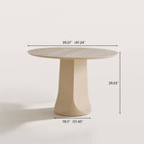 Organic Curved Round Dining Table with Flared Pedestal
