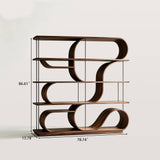 Asymmetrical Curved Wood Display Shelf for Home Decors