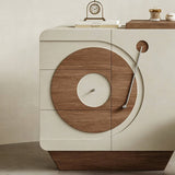 Extendable Makeup Vanity Table with Vinyl Record Design