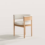 Wood Chair with Curved Soft Upholstered Backrest