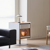 Modern Geometric Side Cabinet with Open Storage Shelf