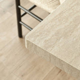 Rectangular Sintered Stone Dining Table with Grain for 4-6 People