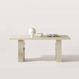 Rectangular Sintered Stone Dining Table with Grain for 4-6 People