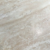 Natural Travertine Round Dining Table with 3 Column Legs