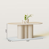 Sintered Stone Dining Table with Wavy Pedestal Base