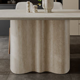 Sintered Stone Dining Table with Wavy Pedestal Base