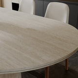 Sintered Stone Dining Table with Wavy Pedestal Base