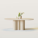 Sintered Stone Dining Table with Wavy Pedestal Base