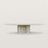 Sculptural Marble Dining Table with Wavy Pedestal Base