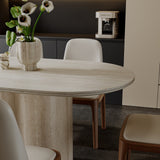 Sintered Stone Dining Table with Wavy Pedestal Base