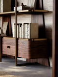 Luxury Wood Bookshelf with Premium Brass Accents