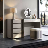 Sintered Stone Makeup Vanity with 4-Drawer Side Cabinet