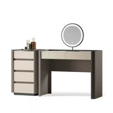 Sintered Stone Makeup Vanity with 4-Drawer Side Cabinet