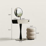 Space-Saving Makeup Vanity with Iron Plate Base for Bedroom