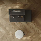 Makeup Vanity with Rotating Smart Mirror and Stainless Steel Frame
