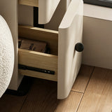 Corner Makeup Vanity with Rotating Storage and Side Drawers