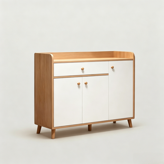 Entryway Shoe Cabinet with 3 Doors and Space-Saving Drawer