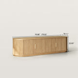 Oak Fluted TV Stand with Natural Grain and Sculptural Detail