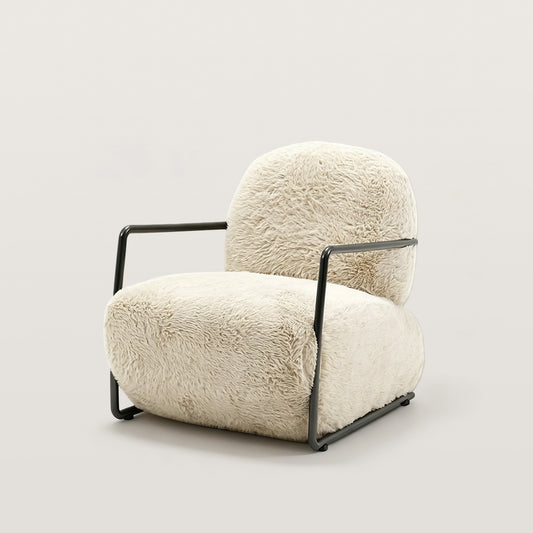 Cloud Furry Armchair Accent Chair with Sturdy Metal Frame