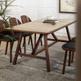 Sintered Stone Dining Table with Triangular Brace Support