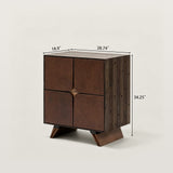 Vintage Side Storage Cabinet with 3 Leather Drawers