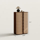 7 Layer Vertical Dresser Storage Cabinet with Leather Handles