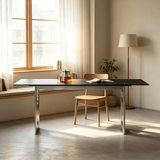 Sintered Stone Dining Table with Hollow Stainless Steel Support
