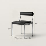Leather Upholstered Dining Chairs with Stainless Steel Frame