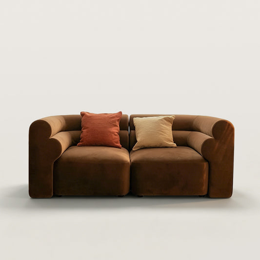 Vintage Cloud Sofa with Velvet Movable Modules for Living Room